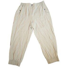 BCBGMaxazria Elastic Waist Jogger Pants Beige Size XL